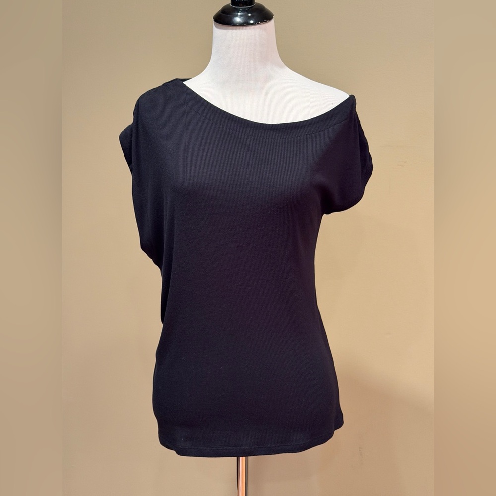 Threads 4 Thought Black Off-Shoulder Short Sleeve Top - Size Small